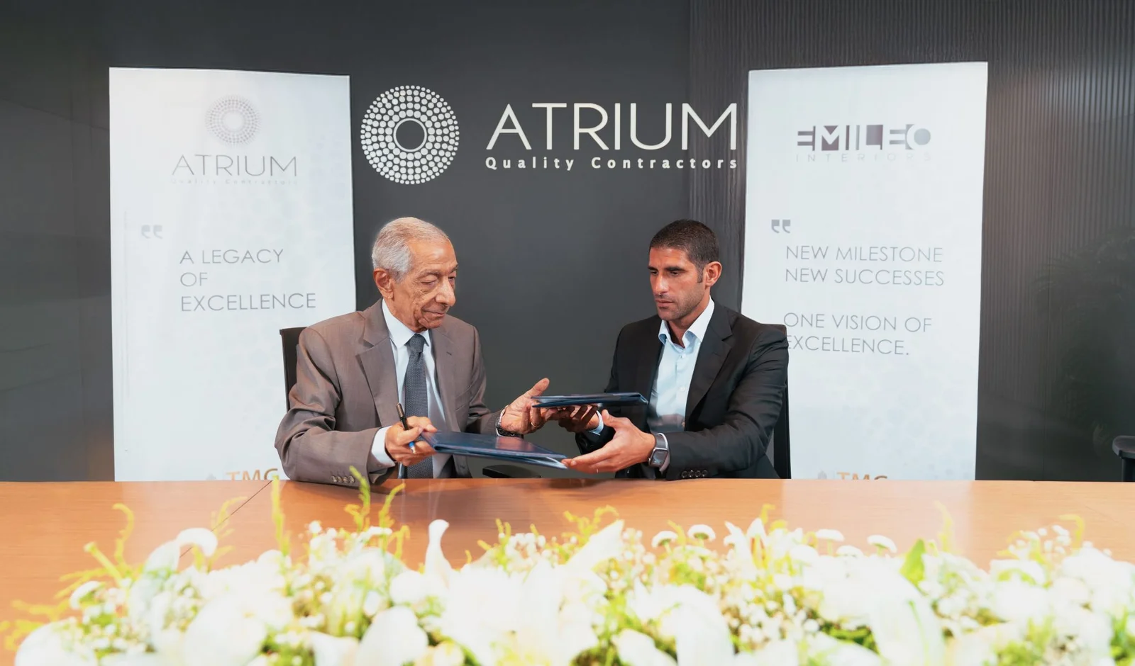 Atrium and Emileo Interiors strategic acquisition signing